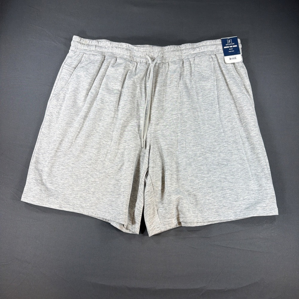 grey jersey knit pull-on shorts with an elastic waistband George 2XL